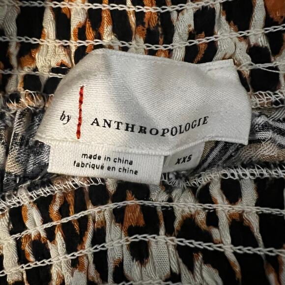 Anthropologie Pants Womens XXS Multicolor Smocked Waist Animal Print Hippie Boho - Picture 10 of 11